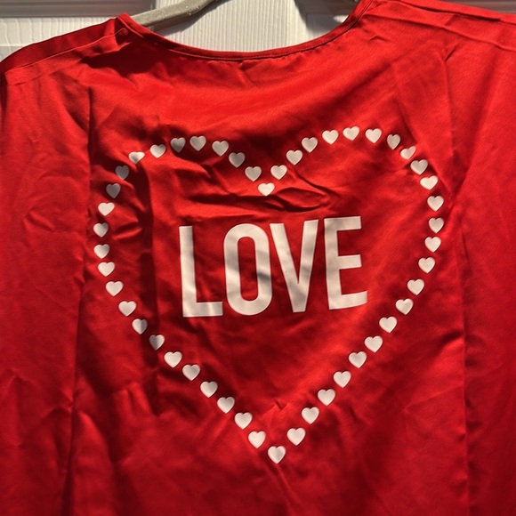 NWT! Victoria’s Secret Red Satin Love Valentine’s Day Tie Front Ruffle Robe O/S - Picture 4 of 8